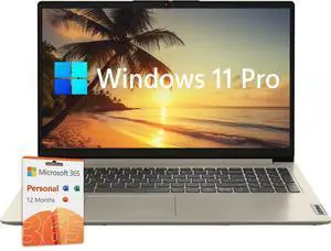 Lenovo Ideapad 1 15.6" LED Business & Student Laptop, Intel Dual-Core Processor, 20GB RAM 1TB SSD, AI Copilot, Windows 11 Pro with 1-Year Microsoft 365, Sand