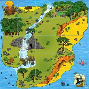 TTS Treasure Island Mat for Bee-Bot or Blue-Bot Coding Robot - STEM Educational Programming Playmats Robots Accessories ITSMAT1
