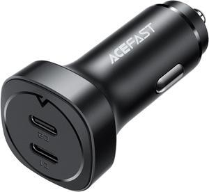 Car Charger ACEFAST B2 72W Metal Dual USB C Car Power Adapter for iPad Air/Pro, iPhone 13 Pro Max/13 mini/12 Pro Max, Samsung Galaxy S21+/S21 Ultra/S20/S20+/S20 Ultra, Note 20