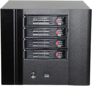 KCMconmey 4 Bay NAS Case, 4 x 2.5/3.5 Tray. Compatible ITX MB Flex PSU. with Front USB 3.0 12cm Chassis Fan Hot Swap Backplane. Network Attached Storage Enclosure.