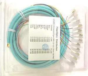 12 Strand 50/125 OM3 3m LC UPC Bundle Fanout Fiber Optic Pigtail Multimode