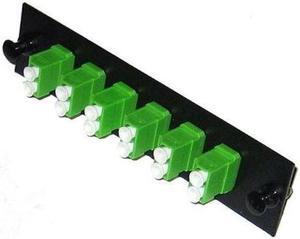 Fiber Optic Adapter Panel with 6 LC/APC Duplex SM Adapters 12 Ports Green