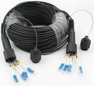 150M LC-LC SM 4 Strand Armored Field TPU Optic Patch Cable Waterproof Head - In Stock