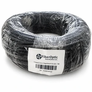 12 Strand 75m Outdoor Armored Single Mode Fiber Optic Cable, LC/UPC to LC/UPC, 9/125 OS2 12 Strand 75m Outdoor Armored Single Mode Fiber Optic Cable, LC/UPC to LC/UPC, 9/125 OS2