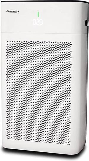 Soleus Air Exclusive Large Room Air Purifier, Dual True HEPA Filter, Dual Carbon Filter, Hospital Grade, Real Time Air Quality Sensor, Mirage Display, Extremely Quiet, Up to 500 SqFt