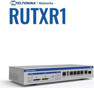 Teltonika RUTXR1 ENTERPRISE RACK-MOUNTABLE SFP/LTE ROUTER mounted LTE Cat6 router with redundant power supplies and WAN interfaces.is equipped with dual SIM, USB, and Wave-2 802.11ac Dual Band WIFI