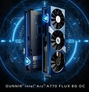 GUNNIR Intel Arc A770 Flux 8G OC Blue 2400MHz GDDR6 game design video clip graphics card