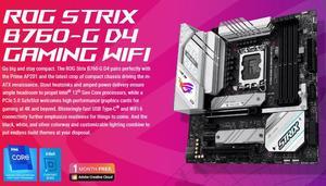 ASUS ROG STRIX B760-G GAMING D4 motherboard WIFI Intel® Socket LGA1700 for 13th Gen Intel®(M-ATX/Intel 2.5Gb+wifi 6E)Windows® 11, Windows® 10 64-bit