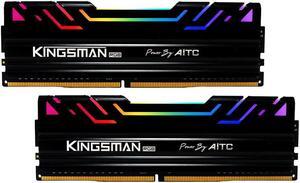 KINGSMAN RGB 16GB(8GBX2) 288-Pin PC RAM DDR4 3200 (PC4 25600) Desktop Memory Model UDIMM-Black