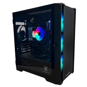 KINGSMAN CuBic ARGB MICRO-ATX Tower with Four ARGB Fans Pre Installed, Ultra-Minimalist Design, Fine Mesh Front Panel, High Airflow, Unique Side Swivel Tempered Glass, Dust Protection, BLACK