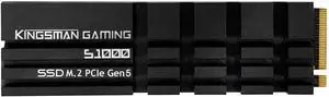 KINGSMAN S1000 M.2 2280 4TB PCIe Gen5.0x4 with DRAM CACHE and Heatsink, Up to 14,000 MB/s Internal Solid-State Drive