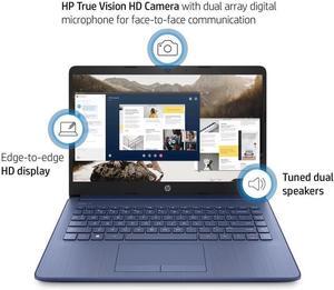 HP 14-dq0803ds Laptop 14" Touchscreen Intel Celeron N4120 1.1GHz 4GB 64GB eMMC, Windows 11 Home In S Mode, Moonlight Blue, with Office 365 Personal for 1 Year