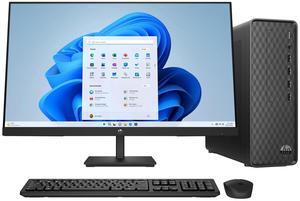 HP Slim Desktop S01-pf2043wb, & 27 inch Monitor Desktop Bundle Intel Core i3-12100 8GB RAM 512GB SSD Black