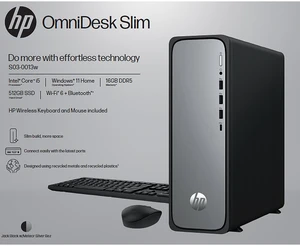 HP Desktop PC OmniDesk Slim S03-0059 Intel Core i5-14400 16GB DDR5 512GB PCIe SSD Intel UHD Graphics 730 Windows 11 Home HP Desktop PC OmniDesk Slim S03-0059 Intel Core i5-14400 16GB DDR5 512GB PCIe SSD Intel UHD Graphics 730 Windows 11 Home