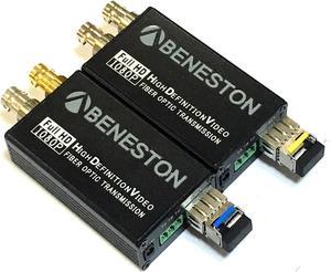 BENESTON Mini 3G-SDI Fiber Converter Extender 20KM/DVB-ASI/CCTV/Broadcast/LC/Audio Support / SFP Module Single-Mode Single Fiber 20km with RS485 Tally Loop Output