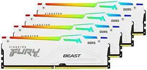 Kingston 128GB 5200MT/s DDR5 CL40 DIMM (Kit of 4) FURY Beast White RGB XMP