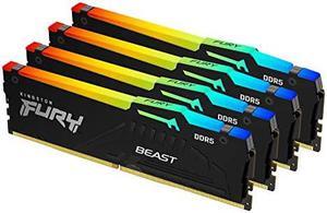 Kingston 128GB 5600MT/s DDR5 CL40 DIMM (Kit of 4) FURY Beast RGB XMP