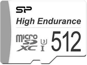 Silicon Power 512GB High Endurance UHS-I microSDXC Memory Card with SD Adapter