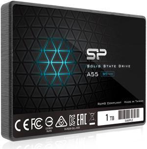 Silicon Power 1TB SSD 3D NAND A55 SLC Cache Performance Boost SATA III 2.5" 7mm (0.28") SSD Internal Solid State Drive (SU001TBSS3A55S25SN)