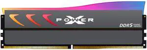 Silicon Power Storm RGB DDR5 6000MT/s (PC5-48000) CL28 32GB(16GBx2) Dual Pack 1.4V Desktop Unbuffered DIMM SP032GXLWU60DFDL White