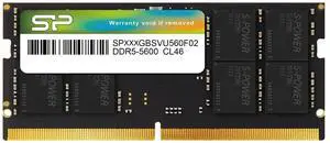 Silicon Power DDR5 5600MT/s (PC5-44800) 32GB Single Pack CL46 1.1V SODIMM Non-ECC Laptop SODIMM SP032GBSVU560F02