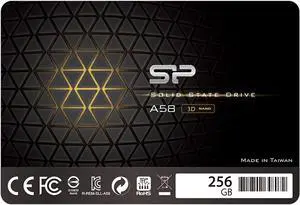Silicon Power 256GB SSD 3D NAND TLC A58 Performance Boost SATA III 2.5" 7mm (0.28") Internal Solid State Drive (SU256GBSS3A58A25CA)