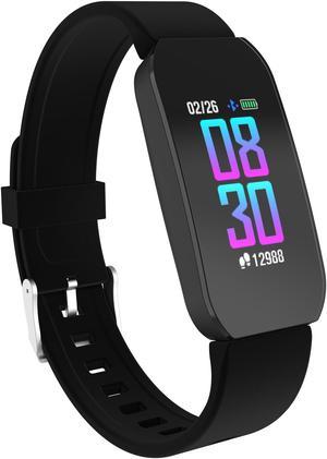 Fitness Tracker iTouch Active Heart Rate, Step Counter, Message, IP68 Swimming Waterproof for Women and Men, Touch Screen, Compatible with iPhone and Android (Black)