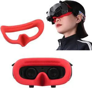 Avata Goggles 2 Eye Mask Silicone Protective Cover Headband Strap for DJI Avata G2 VR Glasses Accessories Red