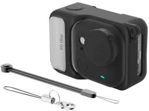 Wtohoby Silicone Case for Insta360 Go Ultra Scratch-proof Sleeve Lens Cover Cap Protector Lanyard Action Camera Protective Accessories Kit