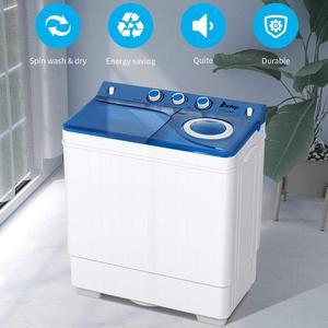 QXDRAGON Portable Twin Tub Washing Machine Washer(18lbs) & Spinner (8lbs) Blue