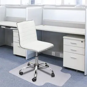 QXDRAGON 1Pcs 35" x 47" Transparent Chair Mat for Carpeted Floors, PVC Anti-Slip Home Office Chair Floor Mat Studded Back with Lip for Carpet