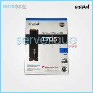 Crucial CT4000T705SSD3 T705 4TB PCIe Gen5 NVMe TLC M.2 2280 Internal NAND SSD Crucial CT4000T705SSD3 T705 4TB PCIe Gen5 NVMe TLC M.2 2280 Internal NAND SSD