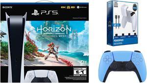 Sony PlayStation 5 Digital Edition Horizon Forbidden West Bundle with Extra Controller and Charge Kit  Starlight Blue