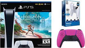 Sony PlayStation 5 Digital Edition Horizon Forbidden West Bundle with Extra Controller and Charge Kit  Nova Pink