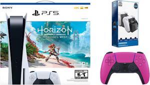 Sony PlayStation 5 Disc Edition Horizon Forbidden West Bundle with Extra Controller and Charging Dock  Nova Pink