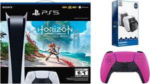 Sony PlayStation 5 Digital Edition Horizon Forbidden West Bundle with Extra Controller and Charging Dock  Nova Pink