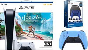 Sony PlayStation 5 Disc Edition Horizon Forbidden West Bundle with Extra Controller and Accessory Kit  Starlight Blue