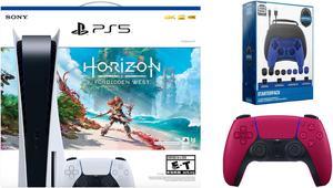 Sony PlayStation 5 Disc Edition Horizon Forbidden West Bundle with Extra Controller and Accessory Kit  Cosmic Red