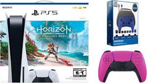 Sony PlayStation 5 Disc Edition Horizon Forbidden West Bundle with Extra Controller and Accessory Kit - Nova Pink