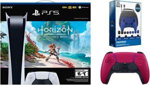 Sony PlayStation 5 Digital Edition Horizon Forbidden West Bundle with Extra Controller and Accessory Kit  Cosmic Red