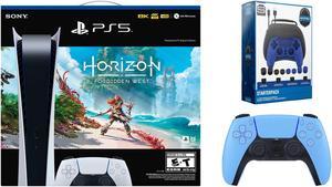 Sony PlayStation 5 Digital Edition Horizon Forbidden West Bundle with Extra Controller and Accessory Kit  Starlight Blue