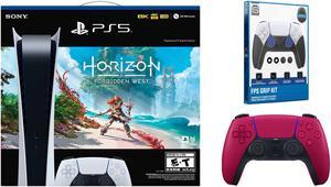 Sony PlayStation 5 Digital Edition Horizon Forbidden West Bundle with Extra Controller and Grip Kit  Cosmic Red