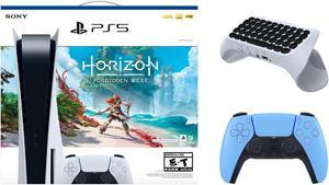 Sony PlayStation 5 Disc Edition Horizon Forbidden West Bundle with Extra Controller and Keypad  Starlight Blue