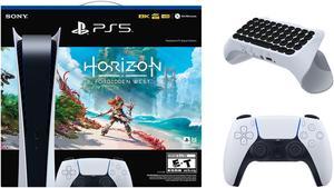 Sony PlayStation 5 Digital Edition Horizon Forbidden West Bundle with Extra Controller and Keypad  Glacier White