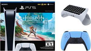 Sony PlayStation 5 Digital Edition Horizon Forbidden West Bundle with Extra Controller and Keypad  Starlight Blue