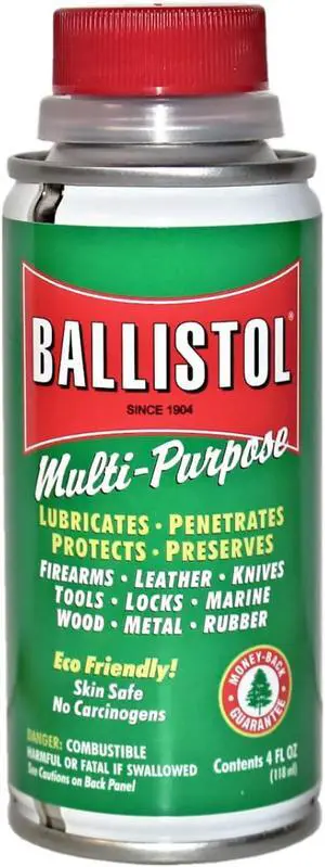 Ballistol Multi-Purpose Oil Lubricant Cleaner and Protectant for Wood, Metal, Rubber- 4oz