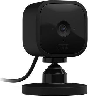 Blink Mini - Compact indoor plug-in smart security camera, 1080p HD video, night vision, motion detection, two-way audio, easy set up, Works with Alexa - 1 camera (Black)