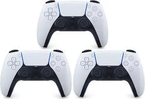 3 Pack Sony PlayStation 5 DualSense Wireless Controller - Glacier White
