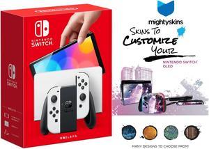 Nintendo Switch OLED White Edition with MightySkins Custom Console and Controller Skin Voucher  Japan Import with US Plug