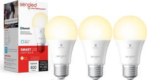 3 Pack Sengled Smart Bluetooth Mesh Dimmable LED Light Bulb, Works with Alexa, 800 Lumen, Soft White 2700K, 8.7W (60W Equivalent), True-to-Life Color